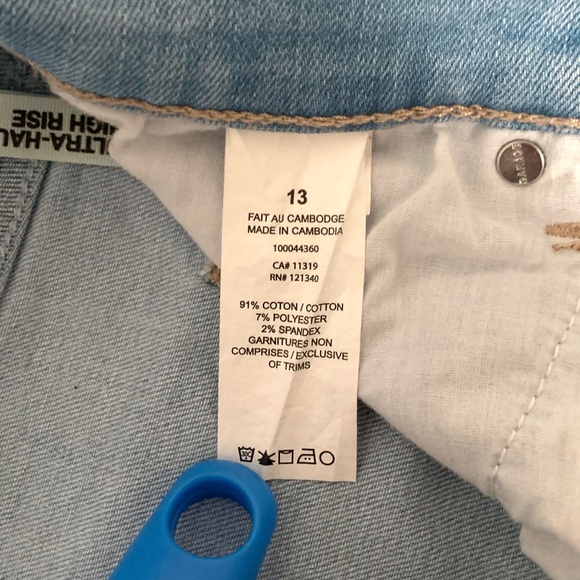 👖 [2/$25] GARAGE WOMENS DENIM JEAN SHORTS ULTRA HIGH RISE SIZE 13 👖 - Picture 5 of 6